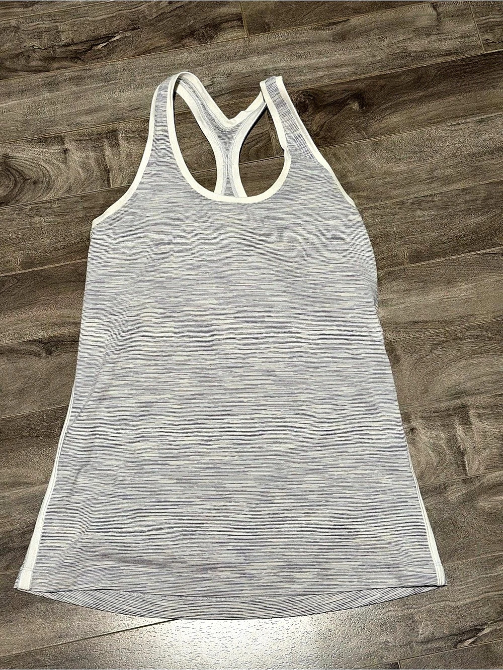 Lululemon Essential Tank *Pleated (3 Colour Space Dye Ice Grey Alpine White)